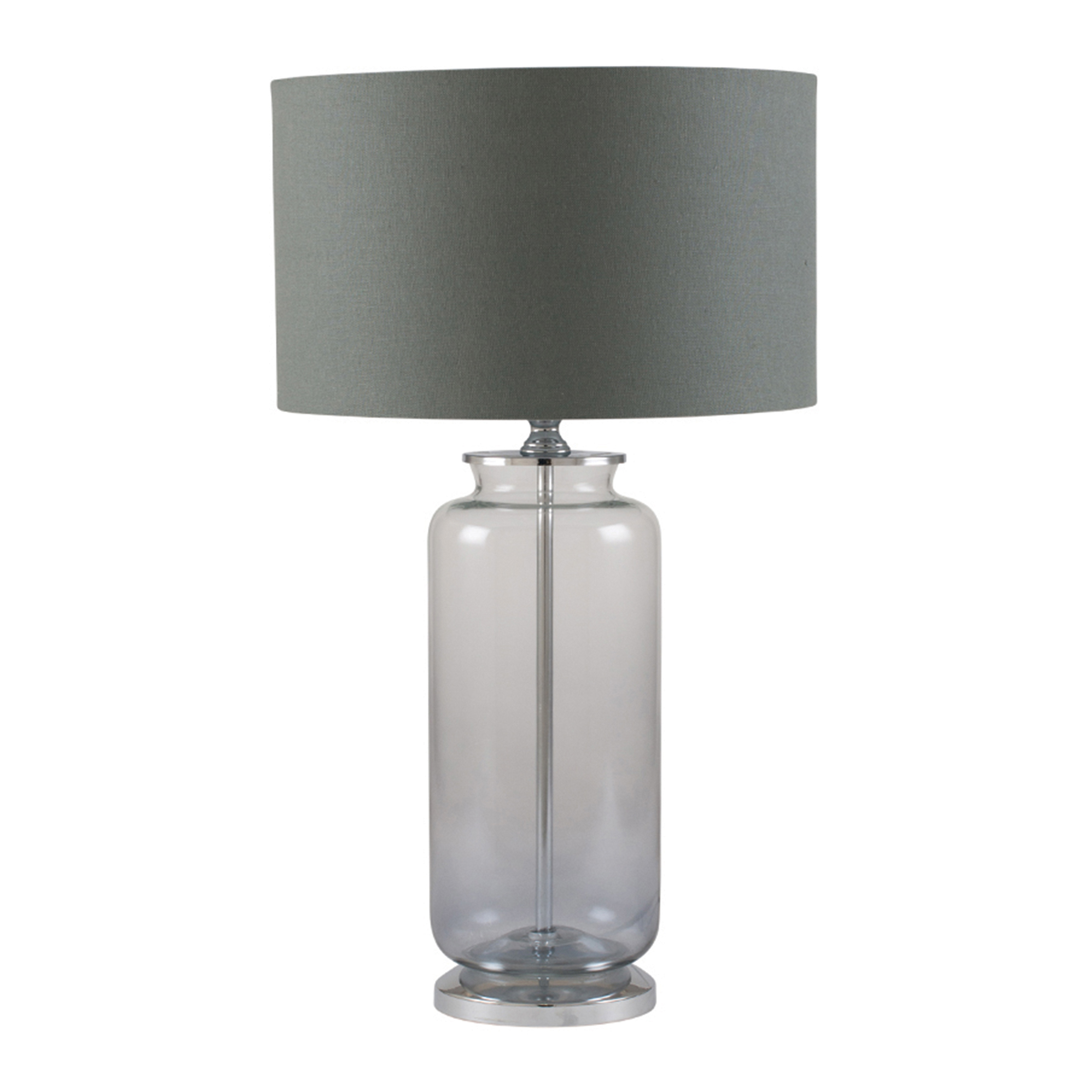 Grey Shade Table Lamp Tinted Glass, Clear Glass Table Lamp With Grey Shade