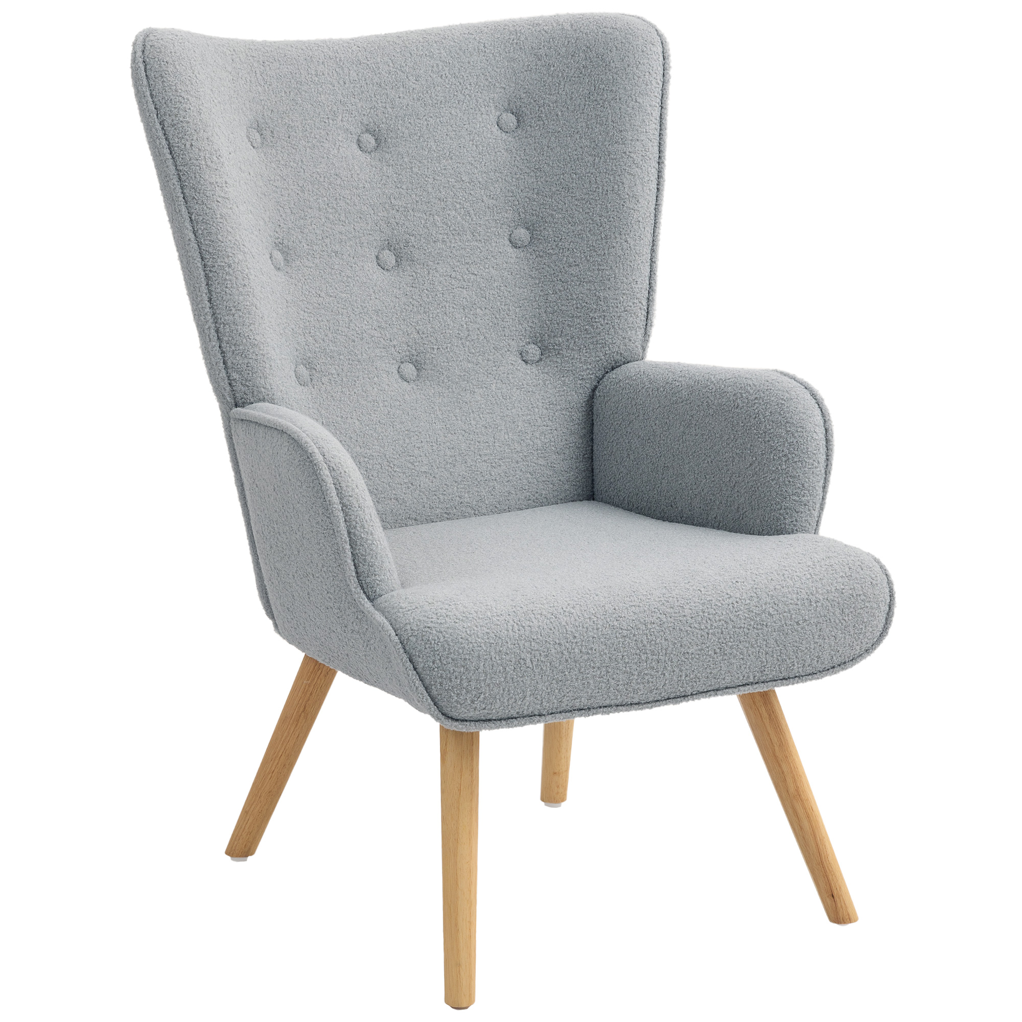 Accent Chair Tissu bouclette (100% polyester), HOMCOM