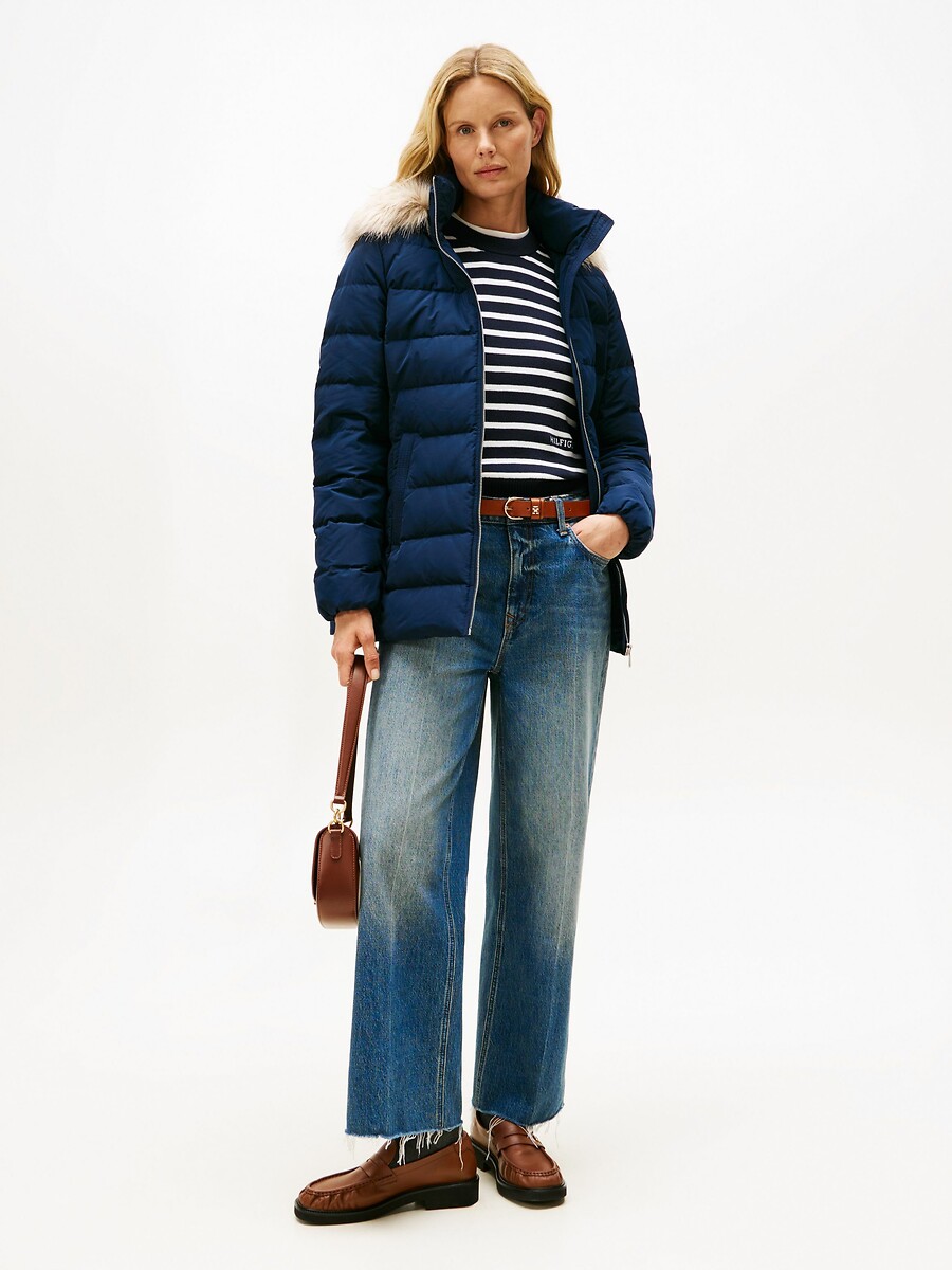 Doudoune mi-longue à capuche, TOMMY HILFIGER
