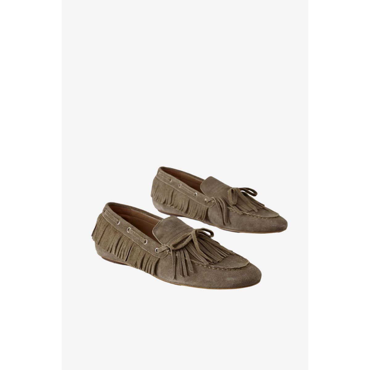 Chaussures bateau en daim premium à franges, NEXT