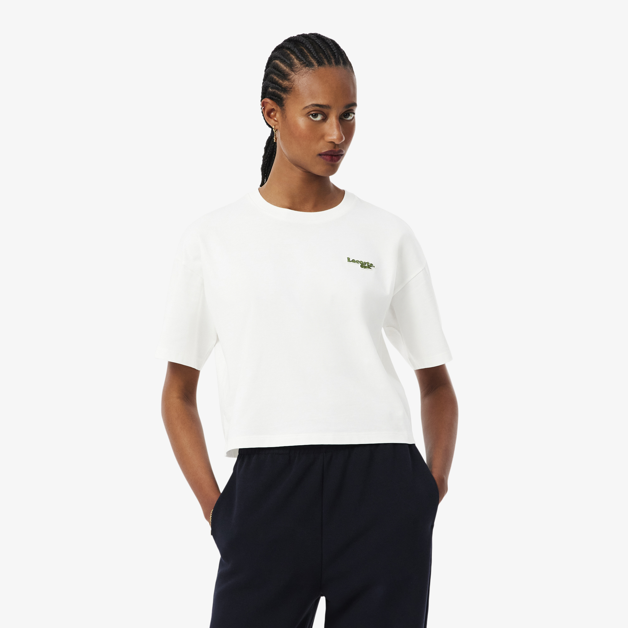 T-shirt décontracté en jersey coton, LACOSTE