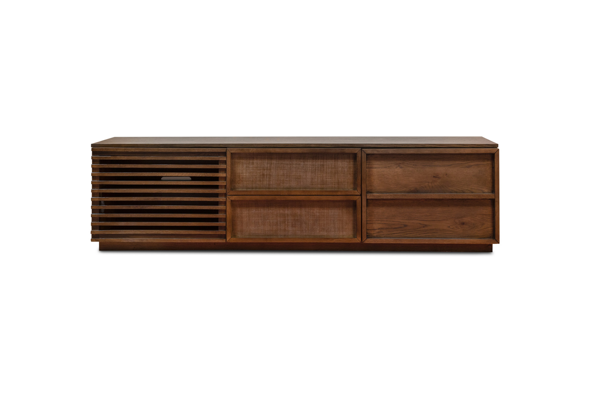 Meuble TV en chêne plaqué JAKE, PRODUIT INTERIEUR BRUT