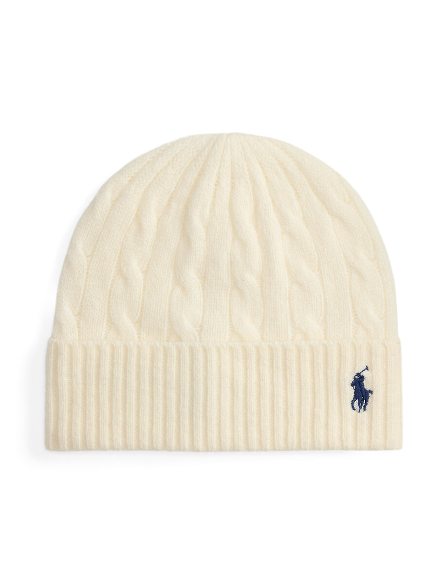Bonnet avec logo brodé, 90% laine 10% cachemire, POLO RALPH LAUREN