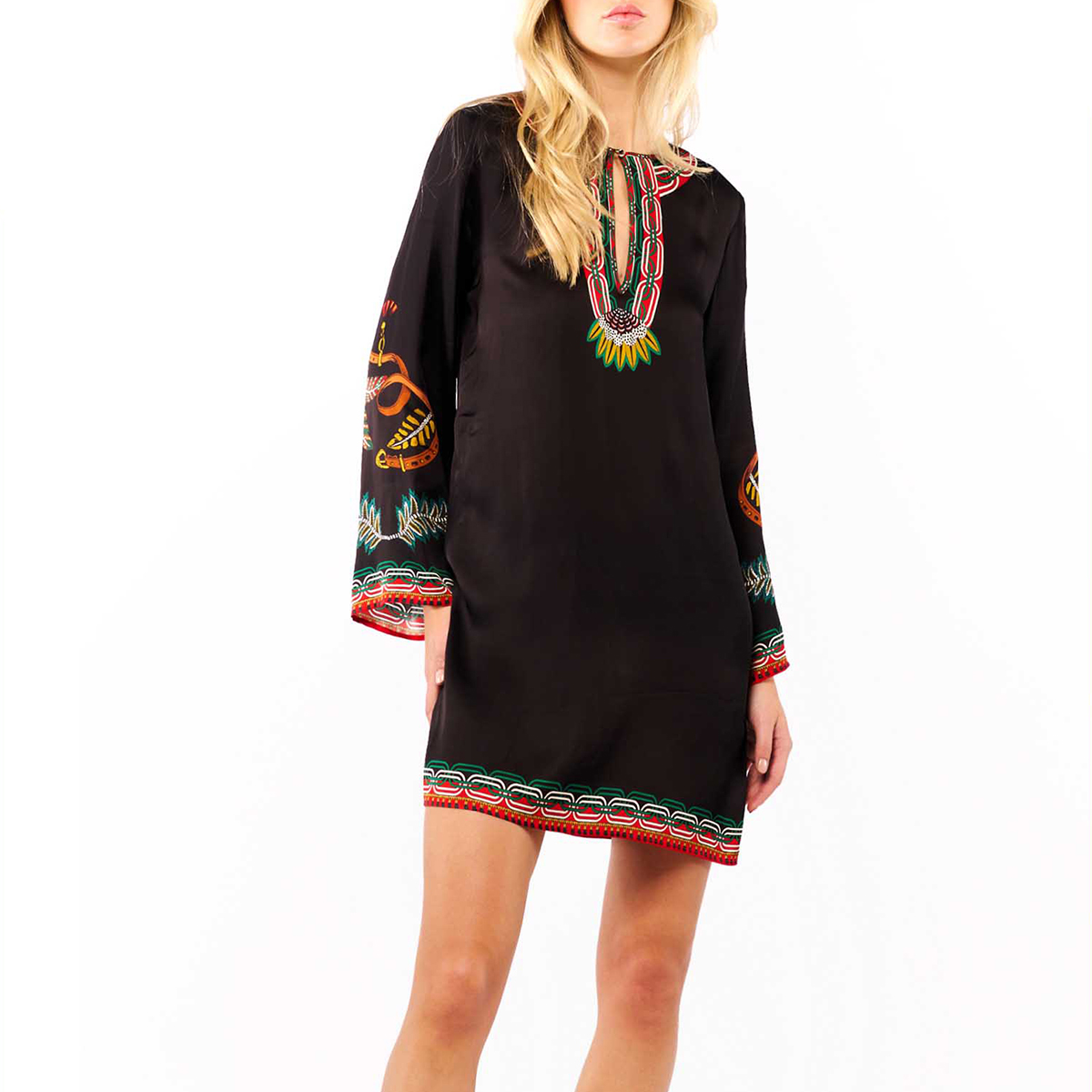 Robe courte manches longues à motifs ethnique EZRA, WILD