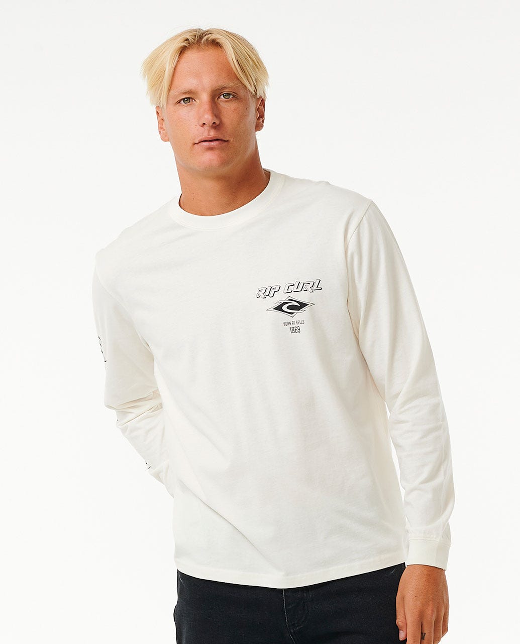 T shirt Manches Longues Fade Out Icon Bone Rip Curl La Redoute t-shirt-manches-longues-fade-out-icon-bone-rip-curl-la-redoute