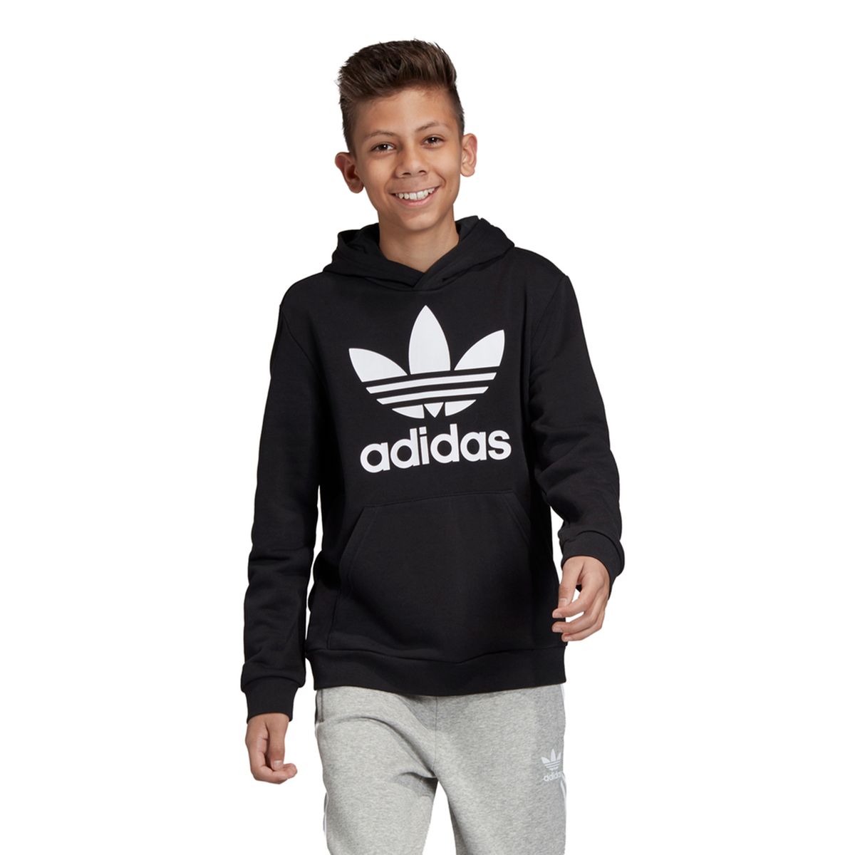 ADIDAS Sweat-shirt à capuche de couleur noir en soldes pas cher  2060822-noir00 - Modz