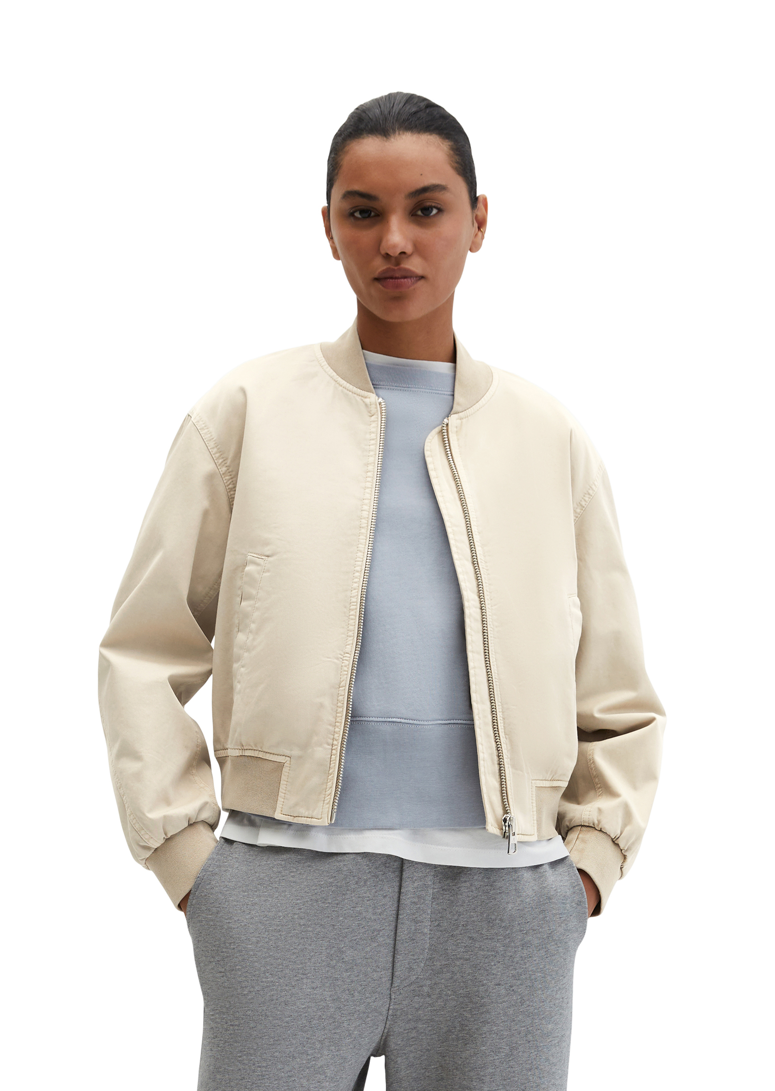 Blouson en twill regular garment-dyed en pur coton bio, MARC O'POLO