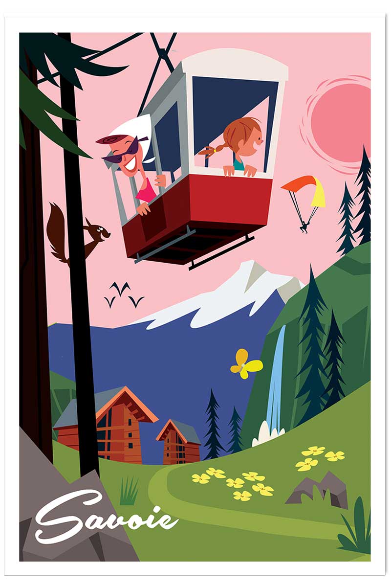 Poster retro savoie ou bien !, HEXOA