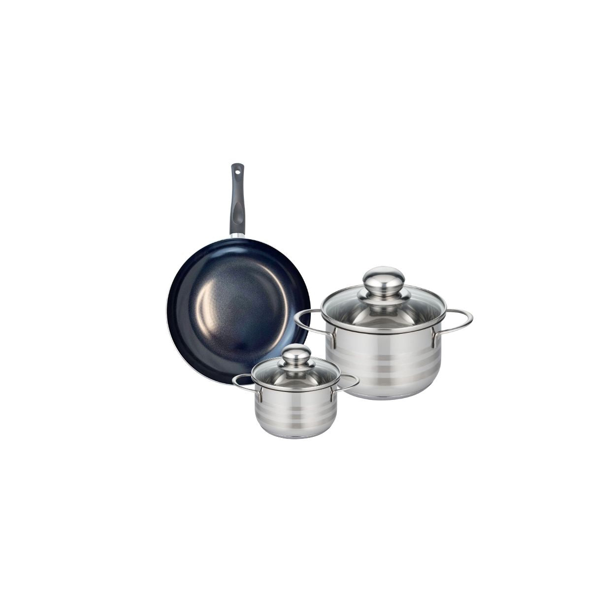 Batterie 1 poêle 20cm + 2 faitouts 12/16cm PRIMA BRILLANT, ELO