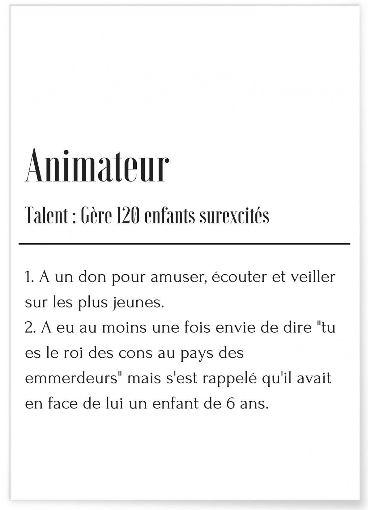 Affiche Définition Animateur, L'AFFICHERIE