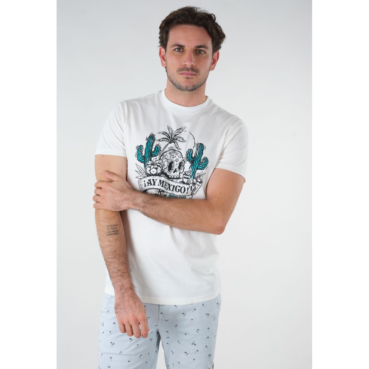 T shirt imprim t te de mort mexico blanc naturel Deeluxe La Redoute