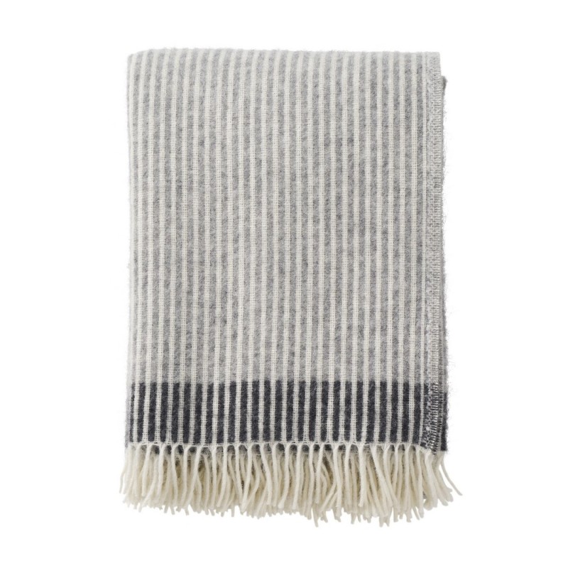 Plaid fines rayures laine agneau RIB, KLIPPAN