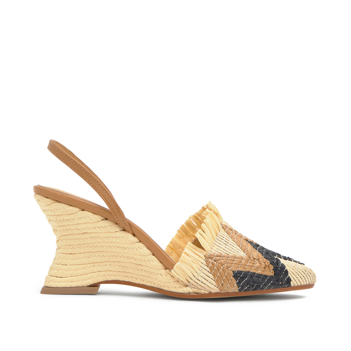 Espadrilles compensées en raphia brodé JOHANA, CASTANER