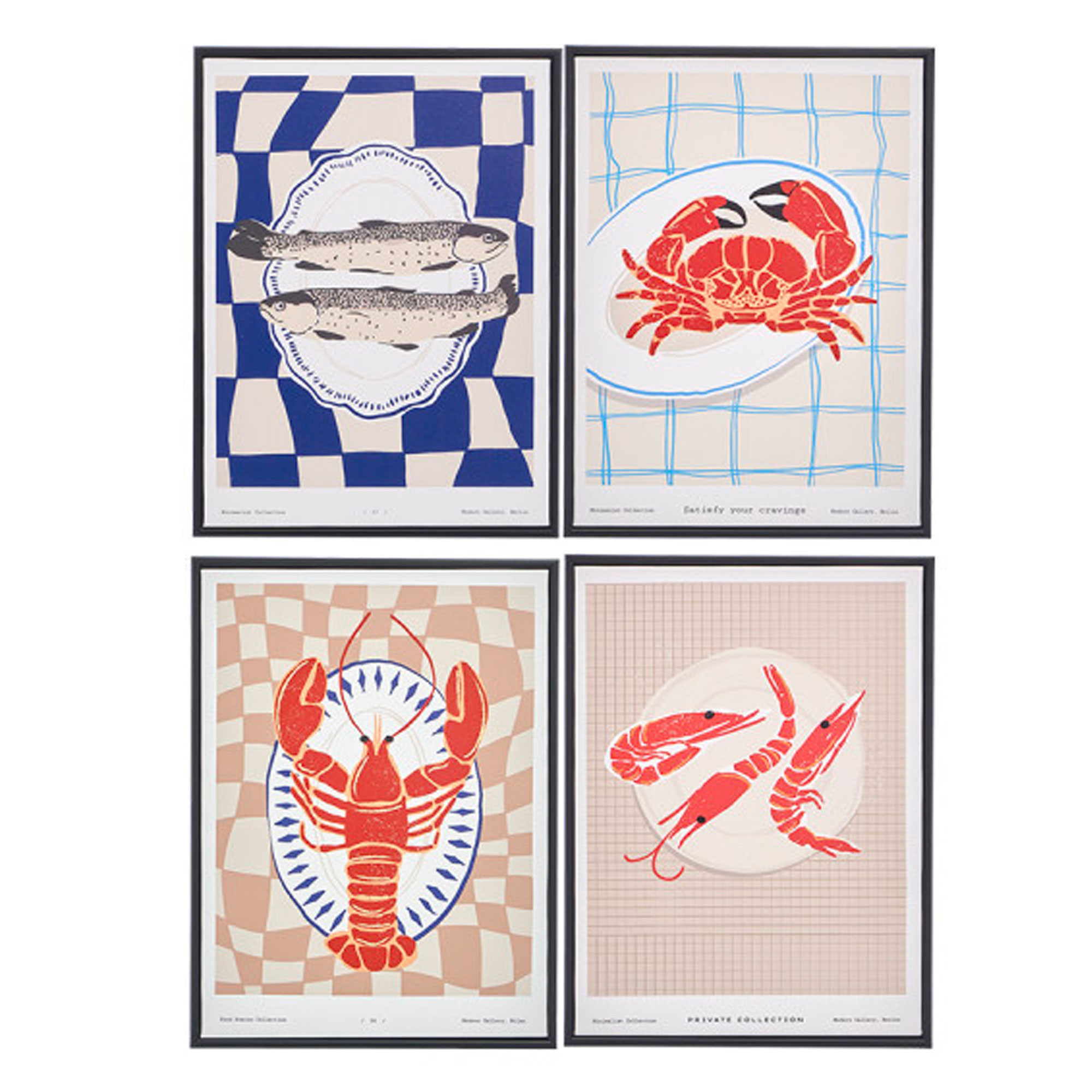 Set de 4 tableaux décoratifs multicolore bord de mer 30x40cm, WADIGA