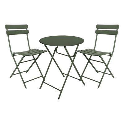 Ensemble table de jardin olive Bistro + 2 chaises CEMONJARDIN