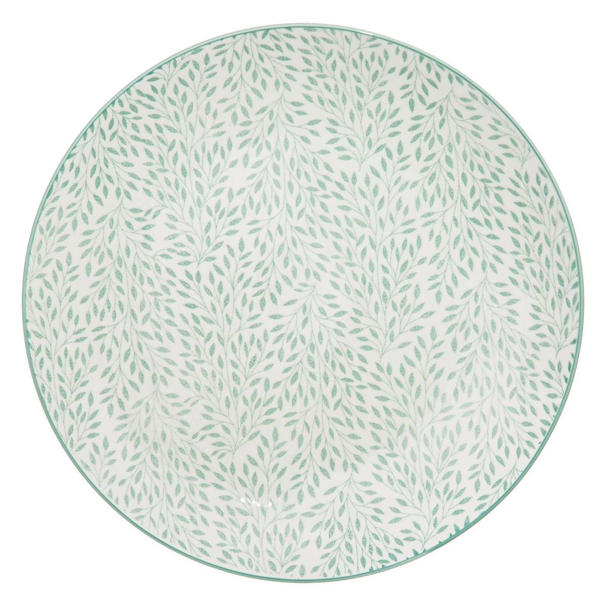 Lot de 6 assiettes plates en céramique JASMIN, SECRET DE GOURMET