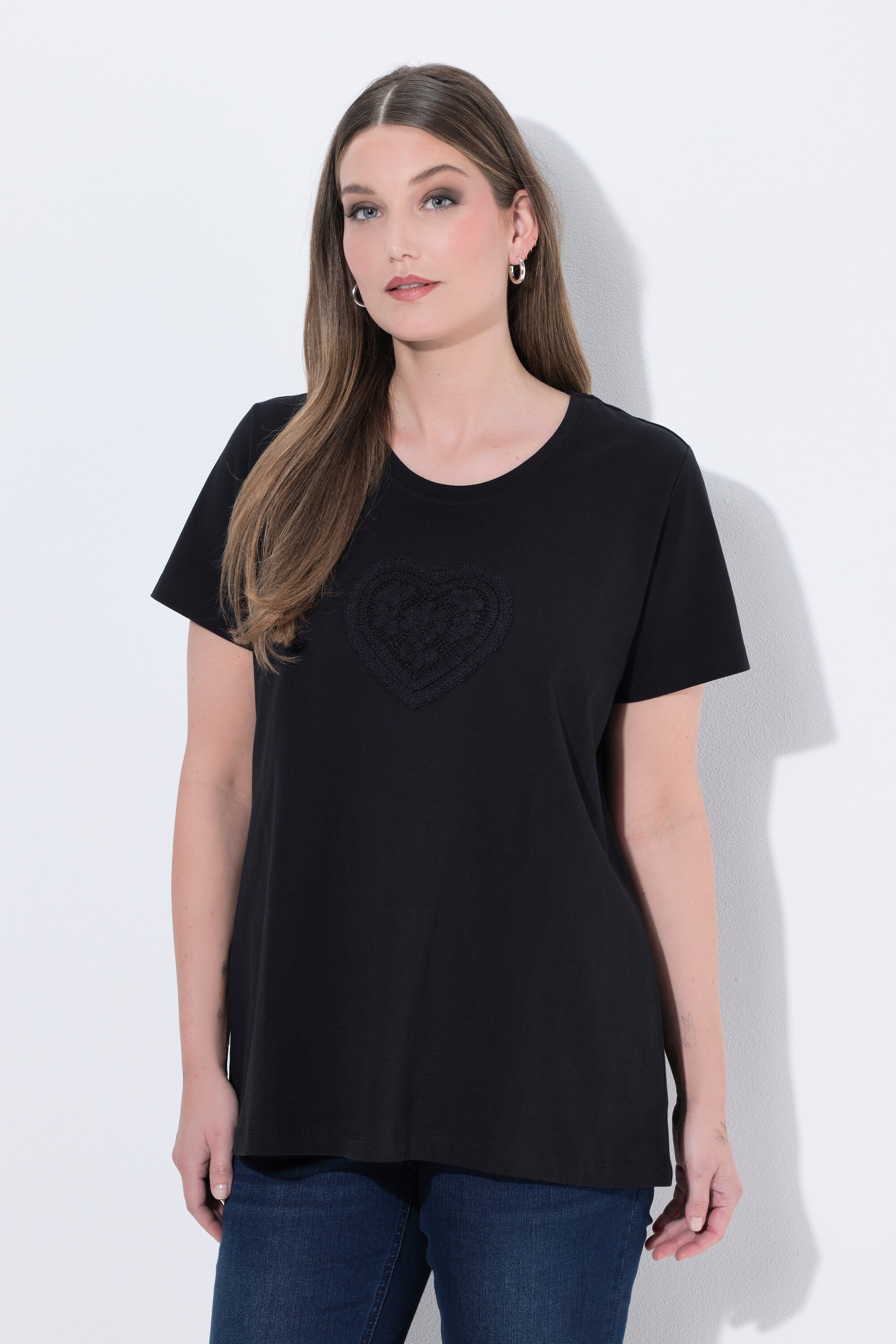 T-shirt, col rond, manches courtes, ULLA POPKEN