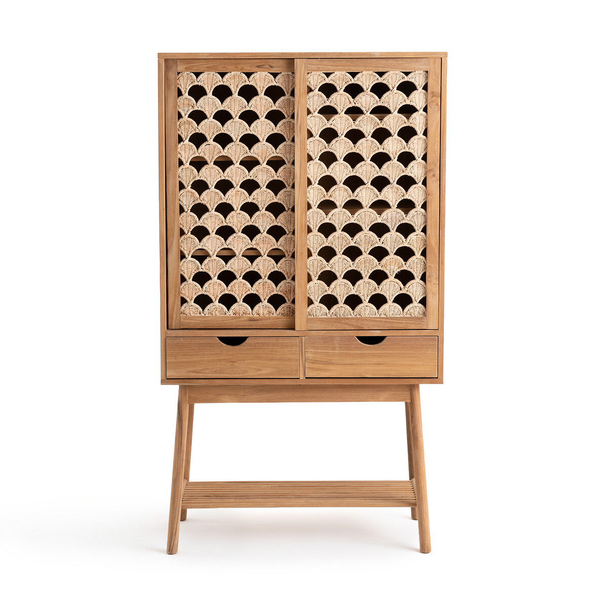 Product photograph of Palma Solid Teak Cabinet from La Redoute UK