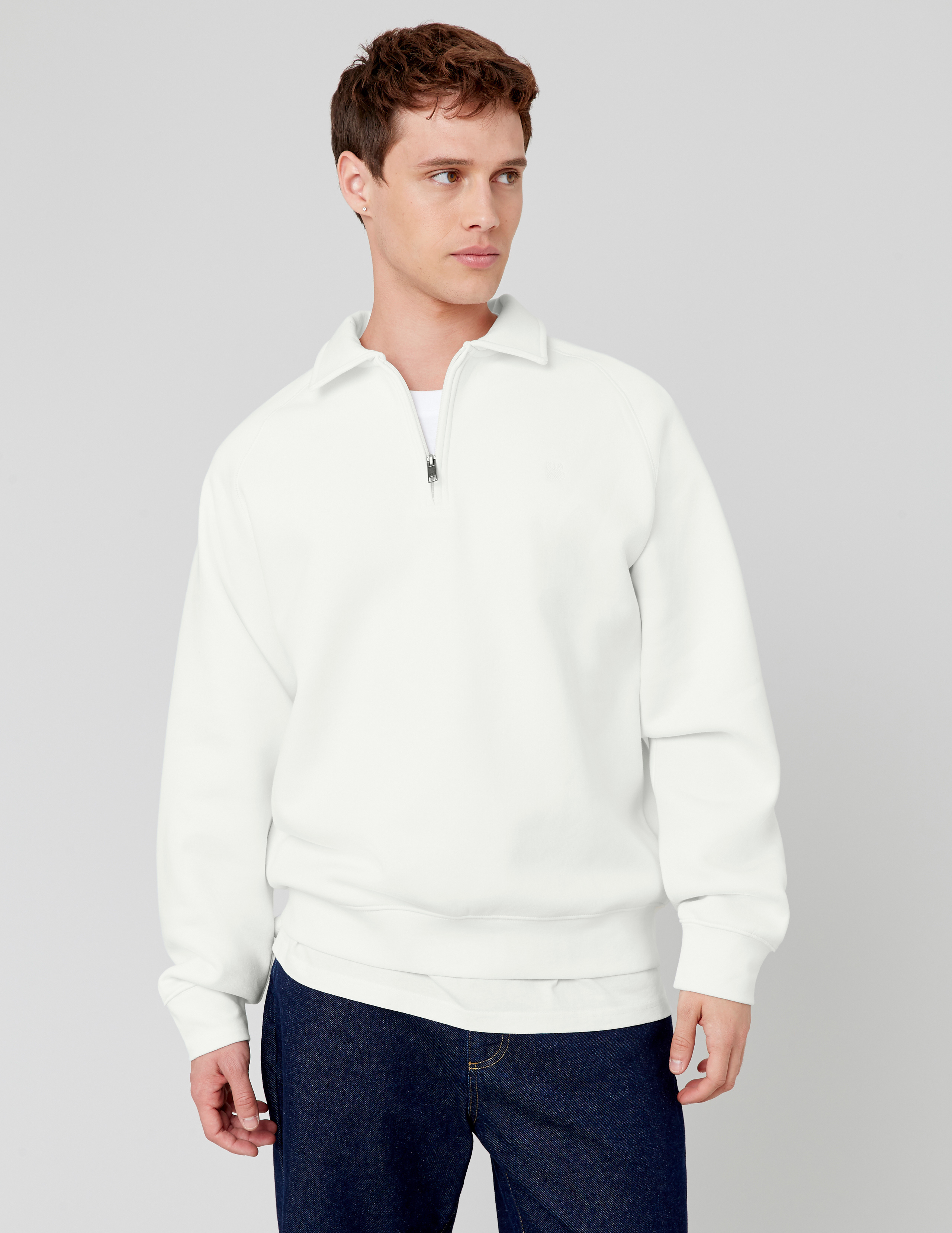 Sweat col polo zippé, BZB