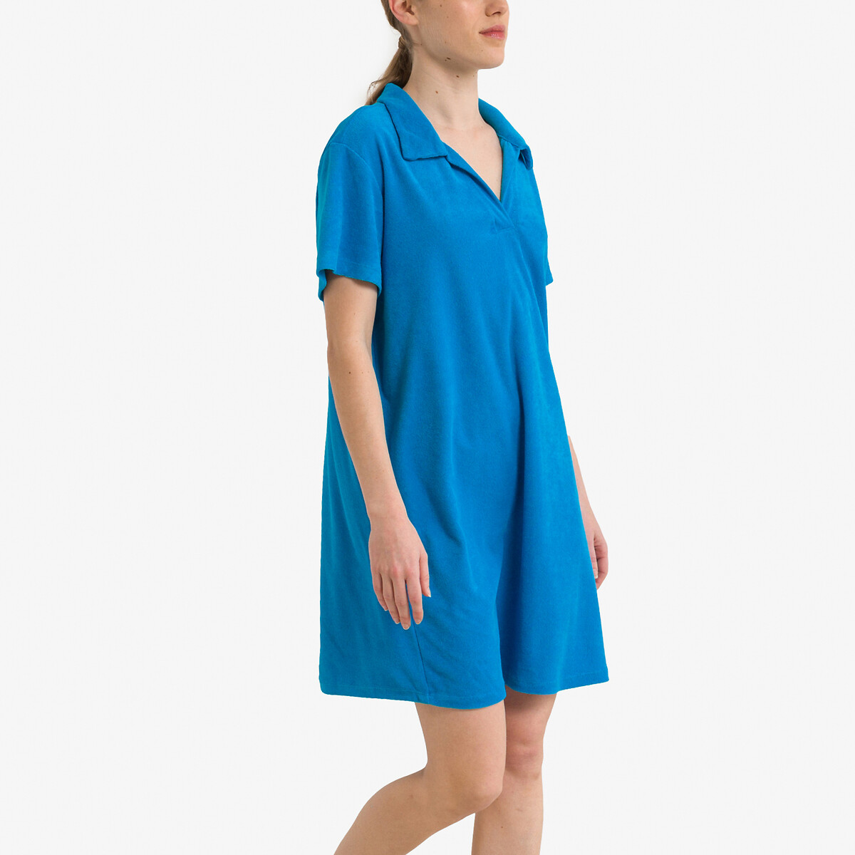 Image of Mini Shirt Dress in Recycled Cotton Mix