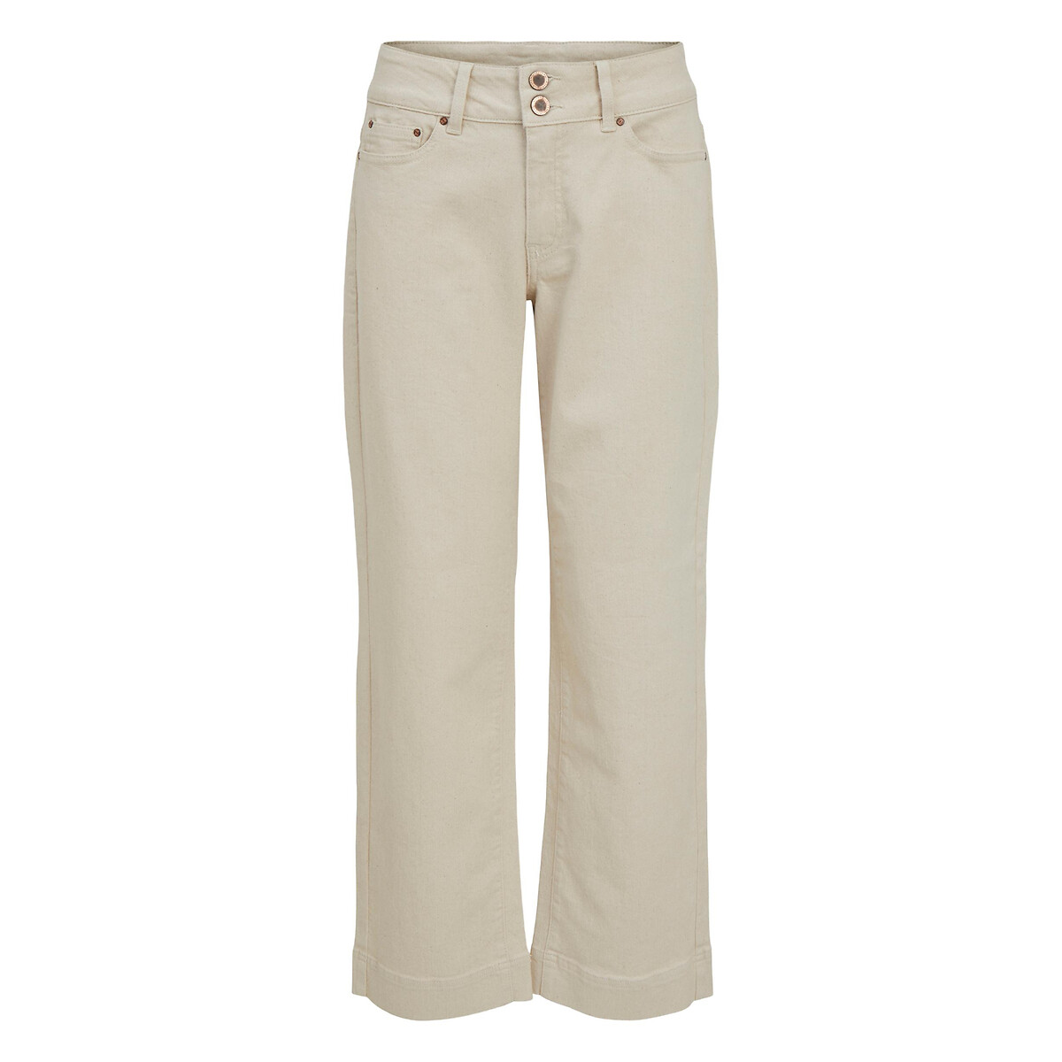 Cotton wide leg trousers in loose fit 