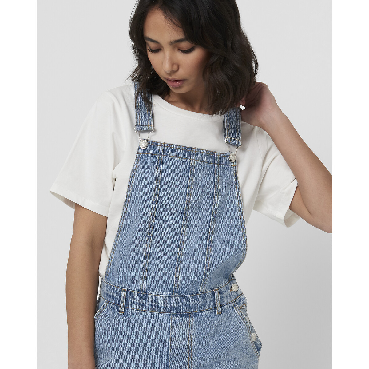 Salopette in jeans lichtblauw Only | La Redoute