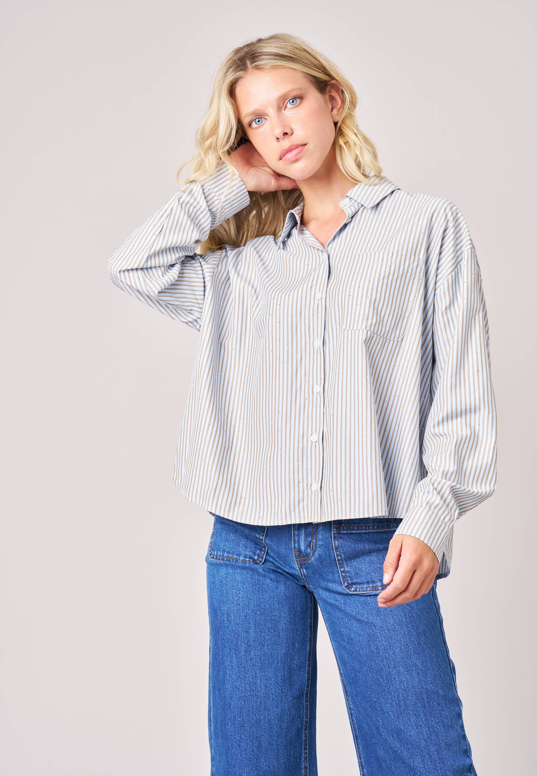 Chemise rayée femme avec détails brillants HOLMY, DEELUXE
