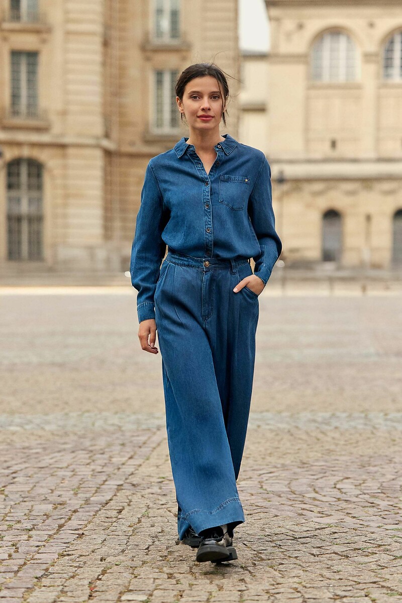 Presley Wide Leg Trousers in Lyocell, LA PETITE ETOILE