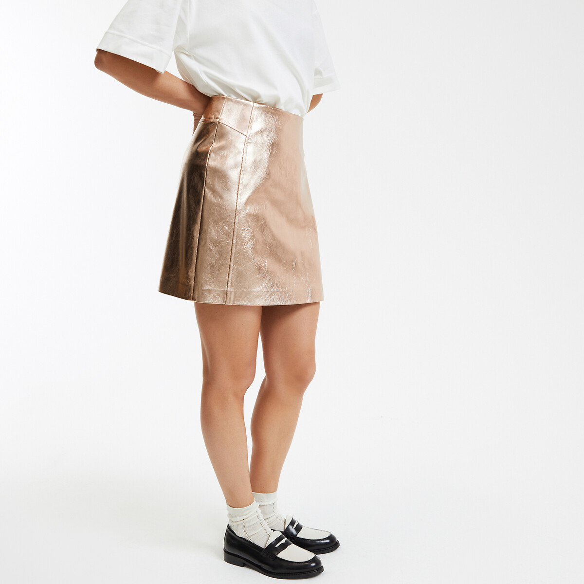 Straight Mini Skirt in Gold, LA REDOUTE COLLECTIONS
