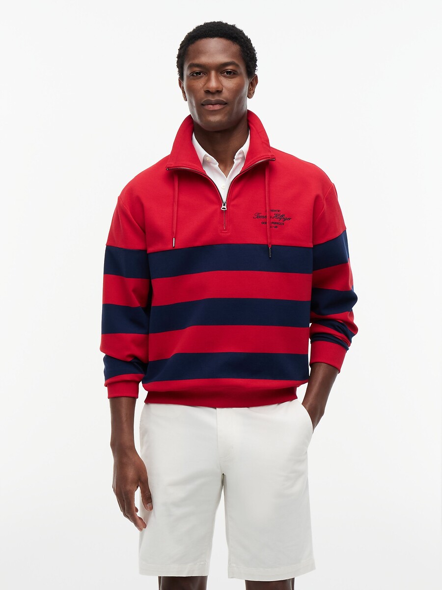 Sweat demi-zippé col montant, TOMMY HILFIGER