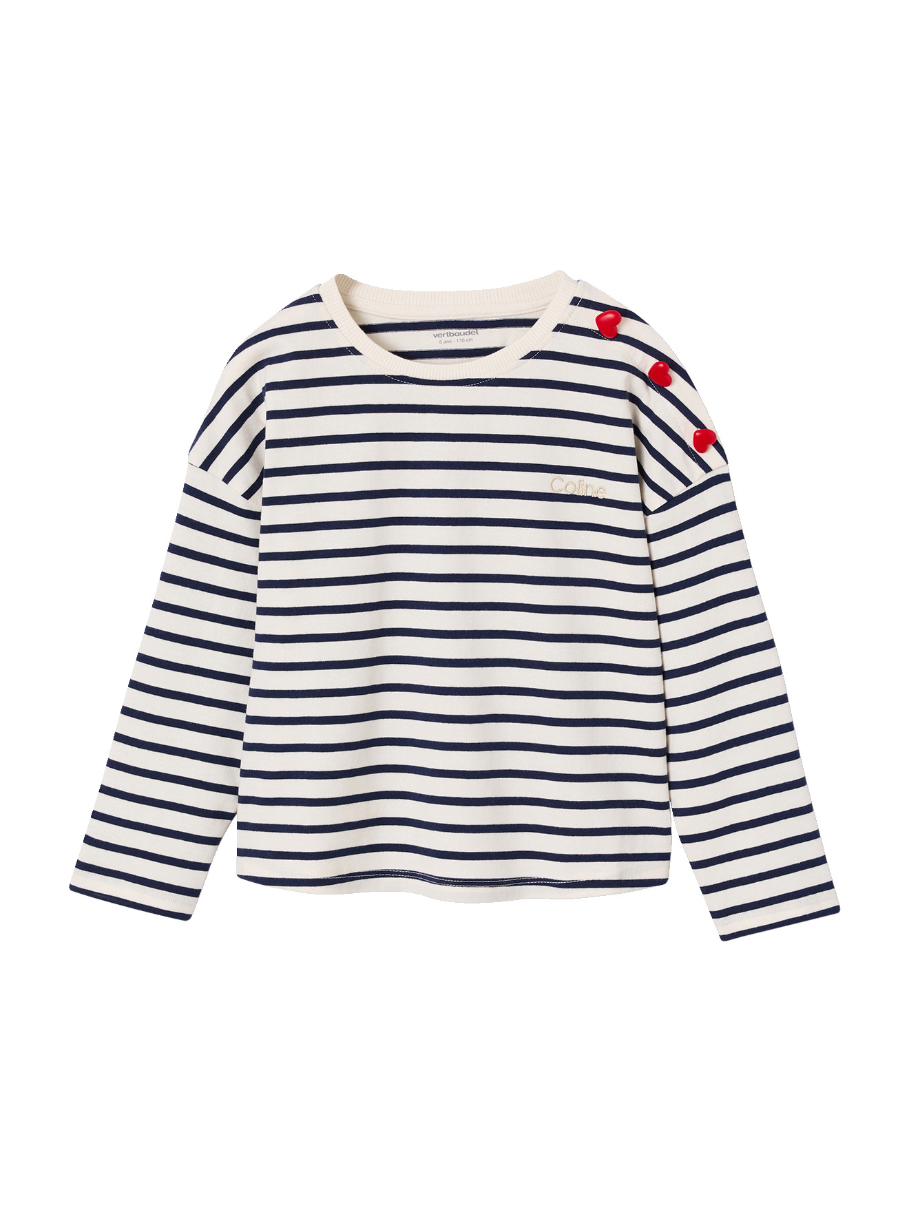 T-shirt marinière manches longues, VERTBAUDET