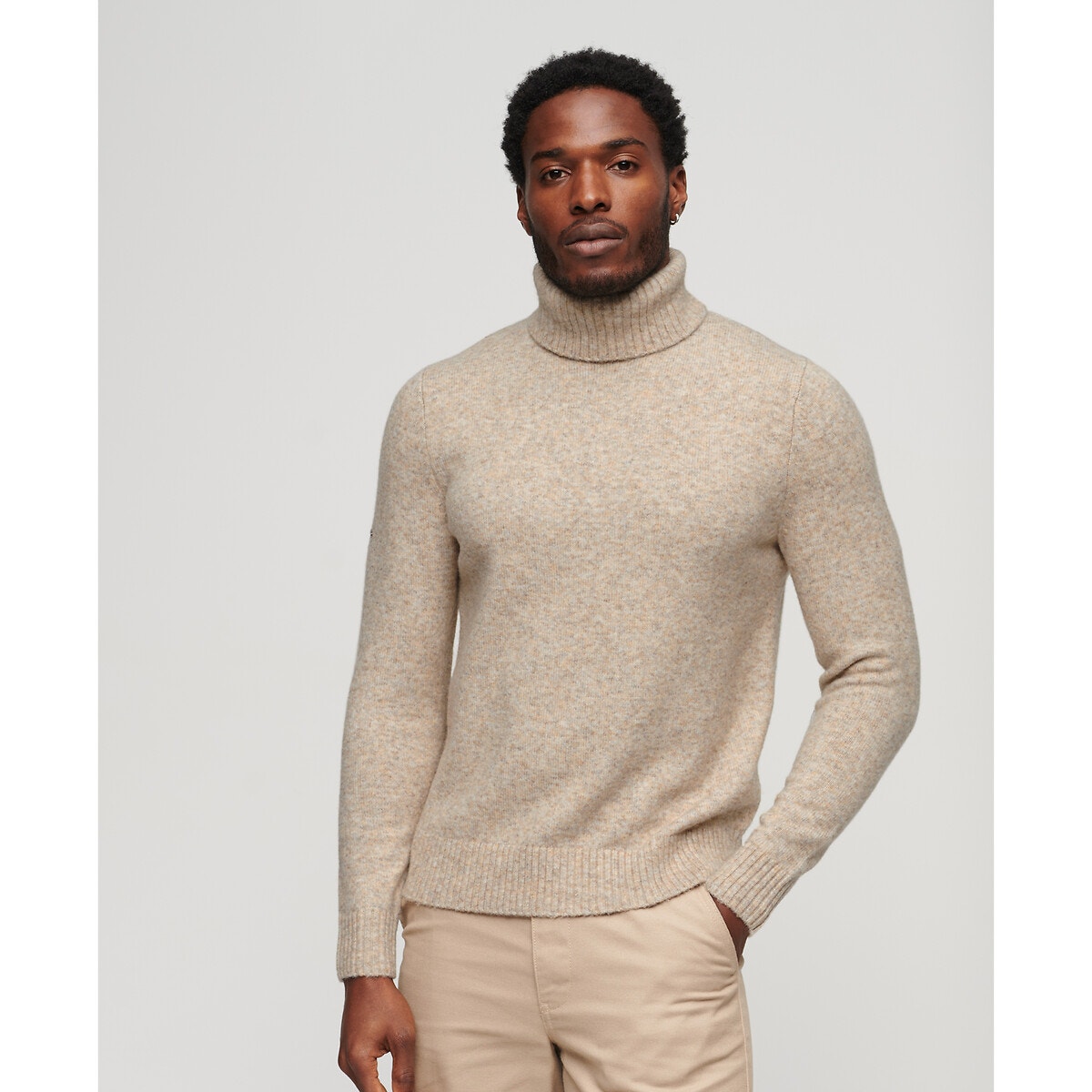 Pull col roule homme beige La Redoute