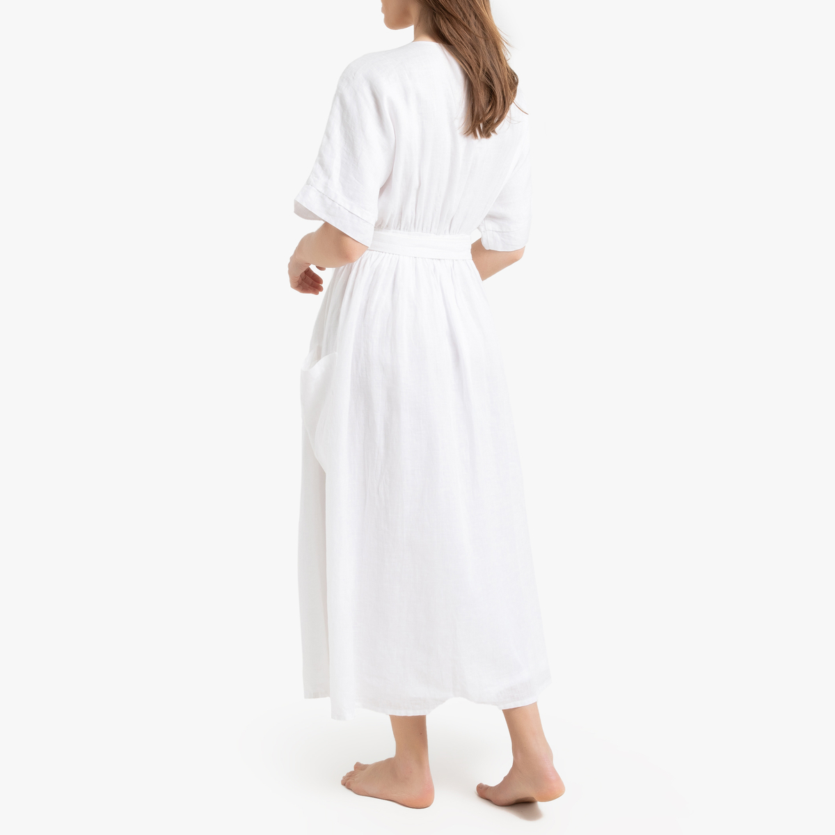 Product photograph of Bianca Linen Dressing Gown from La Redoute UK