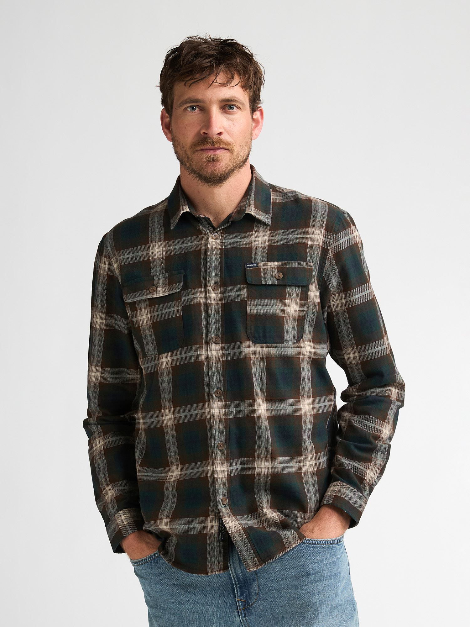 Chemise à carreaux effet dégradé ironline, PETROL INDUSTRIES