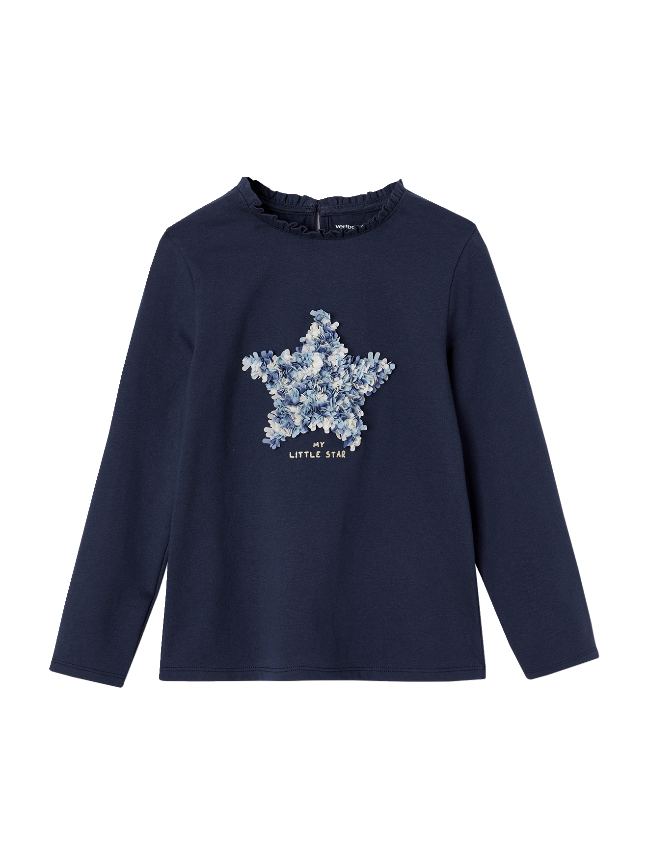 T-shirt motif fantaisie détails froufrous, VERTBAUDET