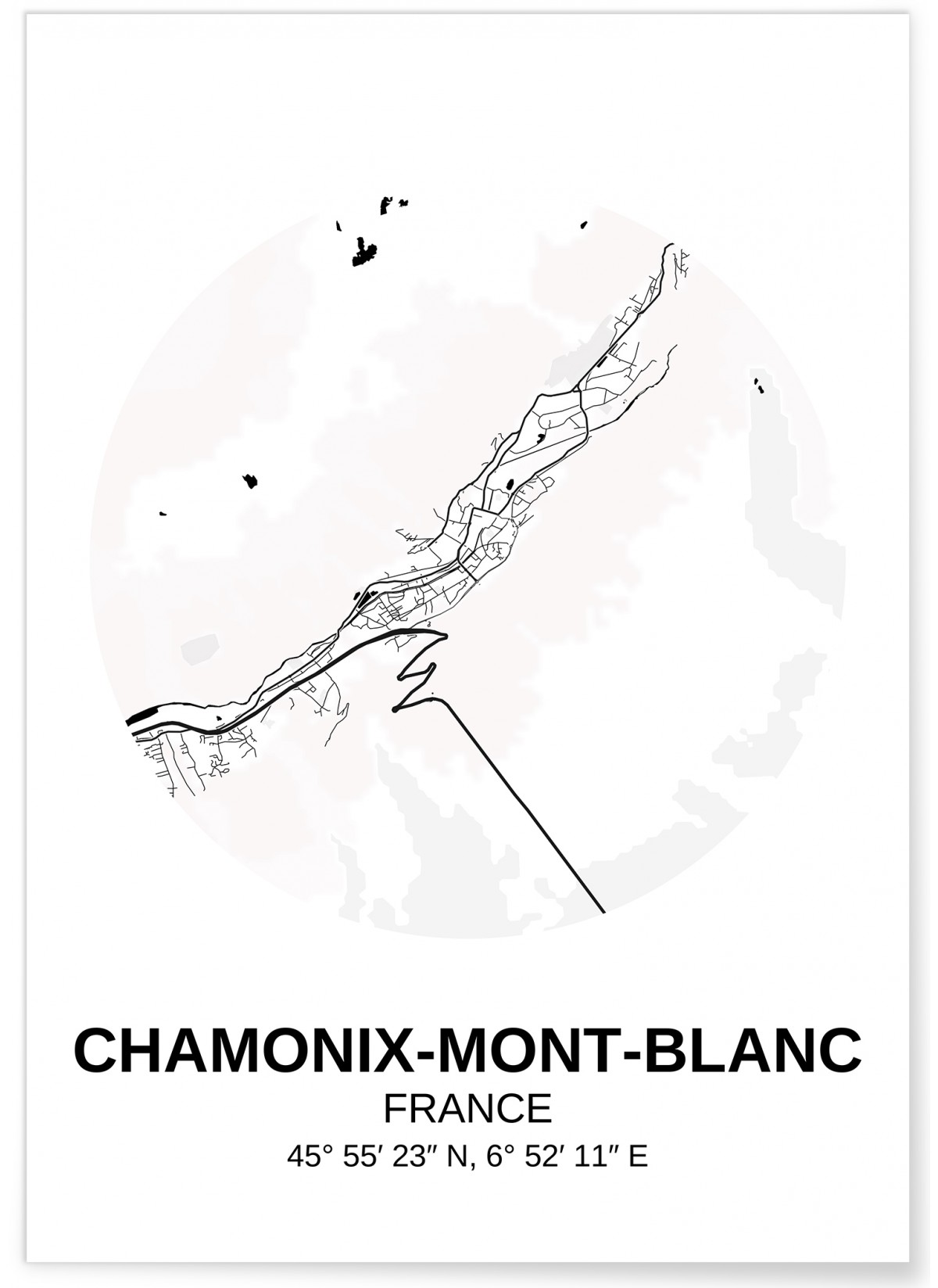 Affiche Carte Chamonix-Mont-Blanc, L'AFFICHERIE