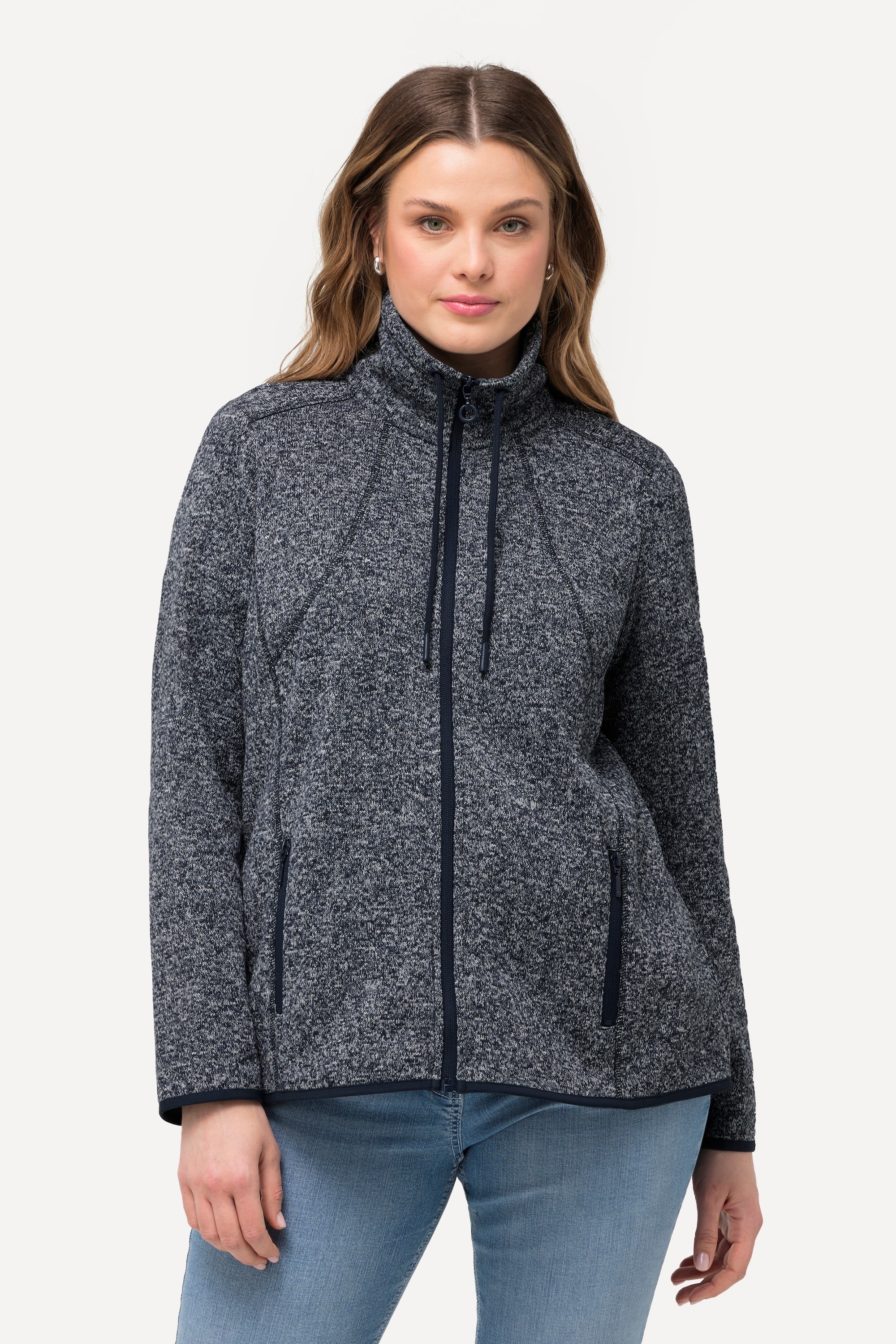 Veste en maille polaire, motif chiné, ULLA POPKEN