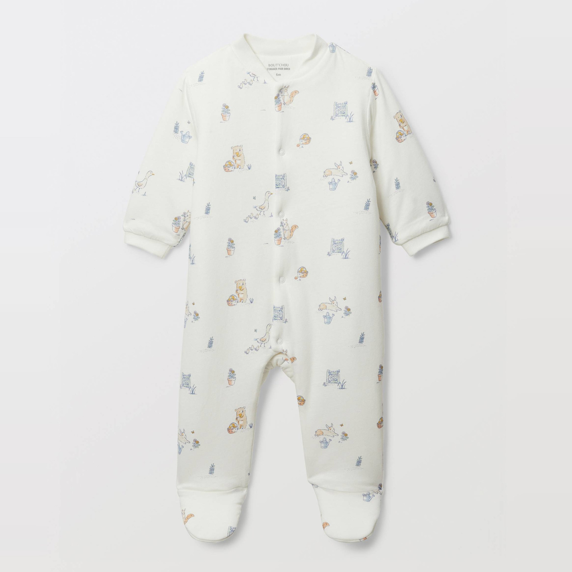 Surpyjama en molleton imprimé en coton BIO GOTS, BOUT'CHOU