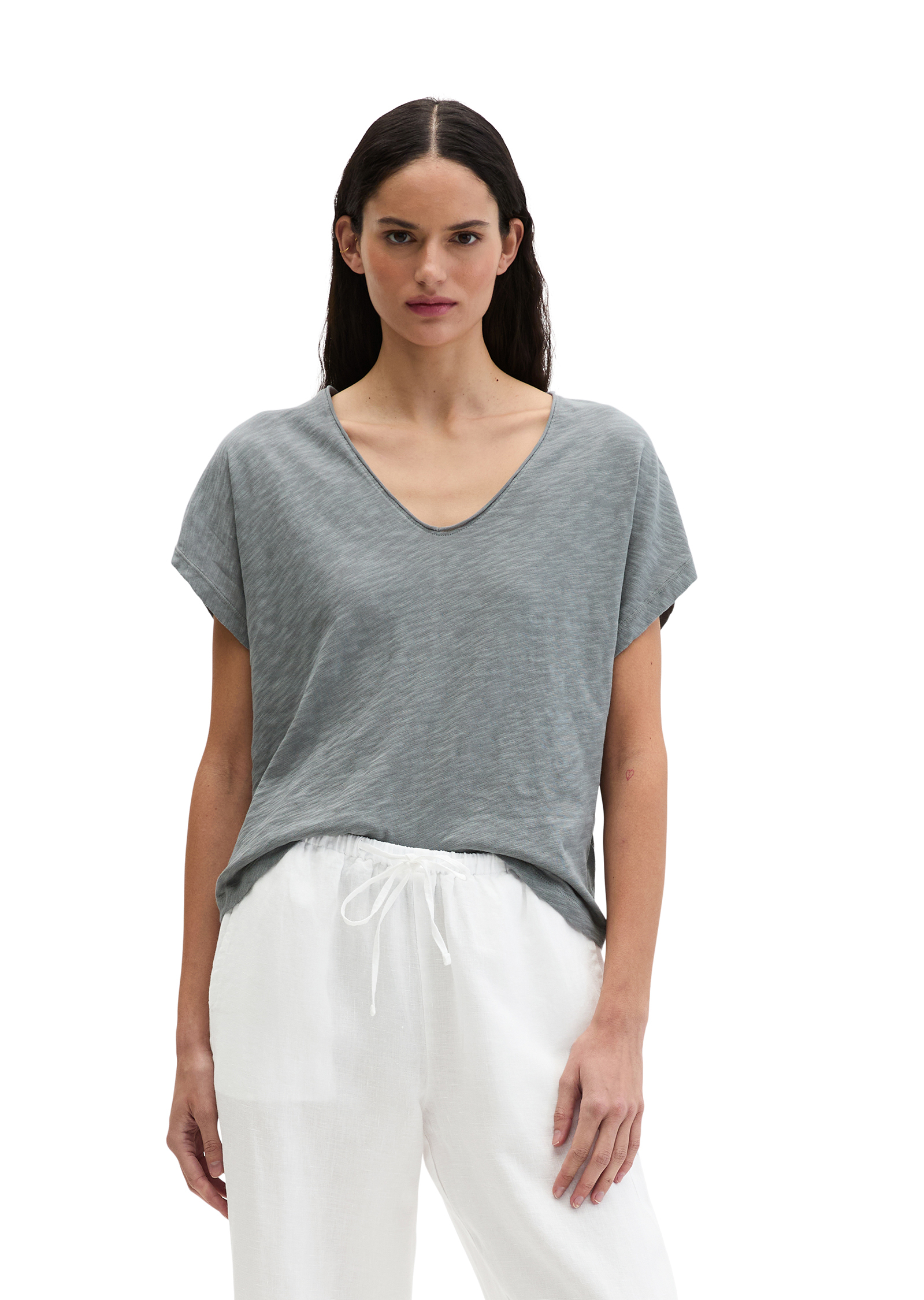 T-shirt loose en jersey slub, MARC O'POLO
