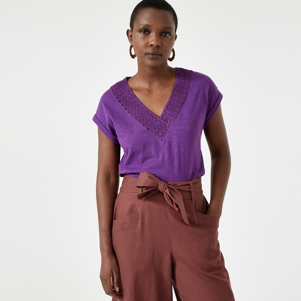 Tee shirt mauve femme shop