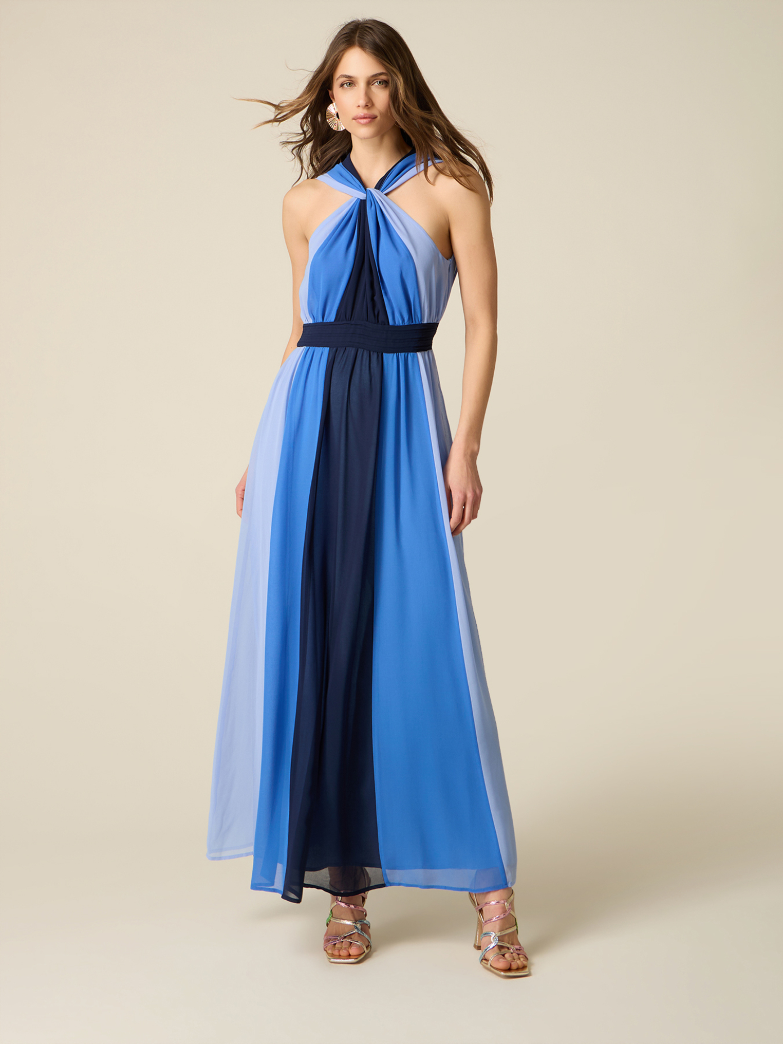 Robe longue color block, OLTRE