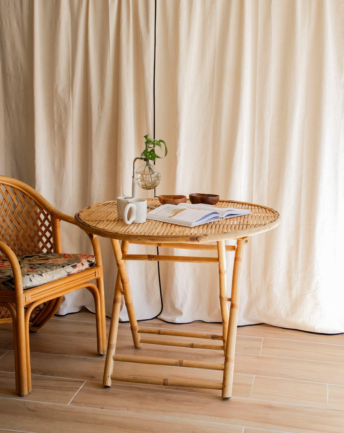 Table à manger en bambou pliable Romy N°1417 - Bon état, DEBONGOUT