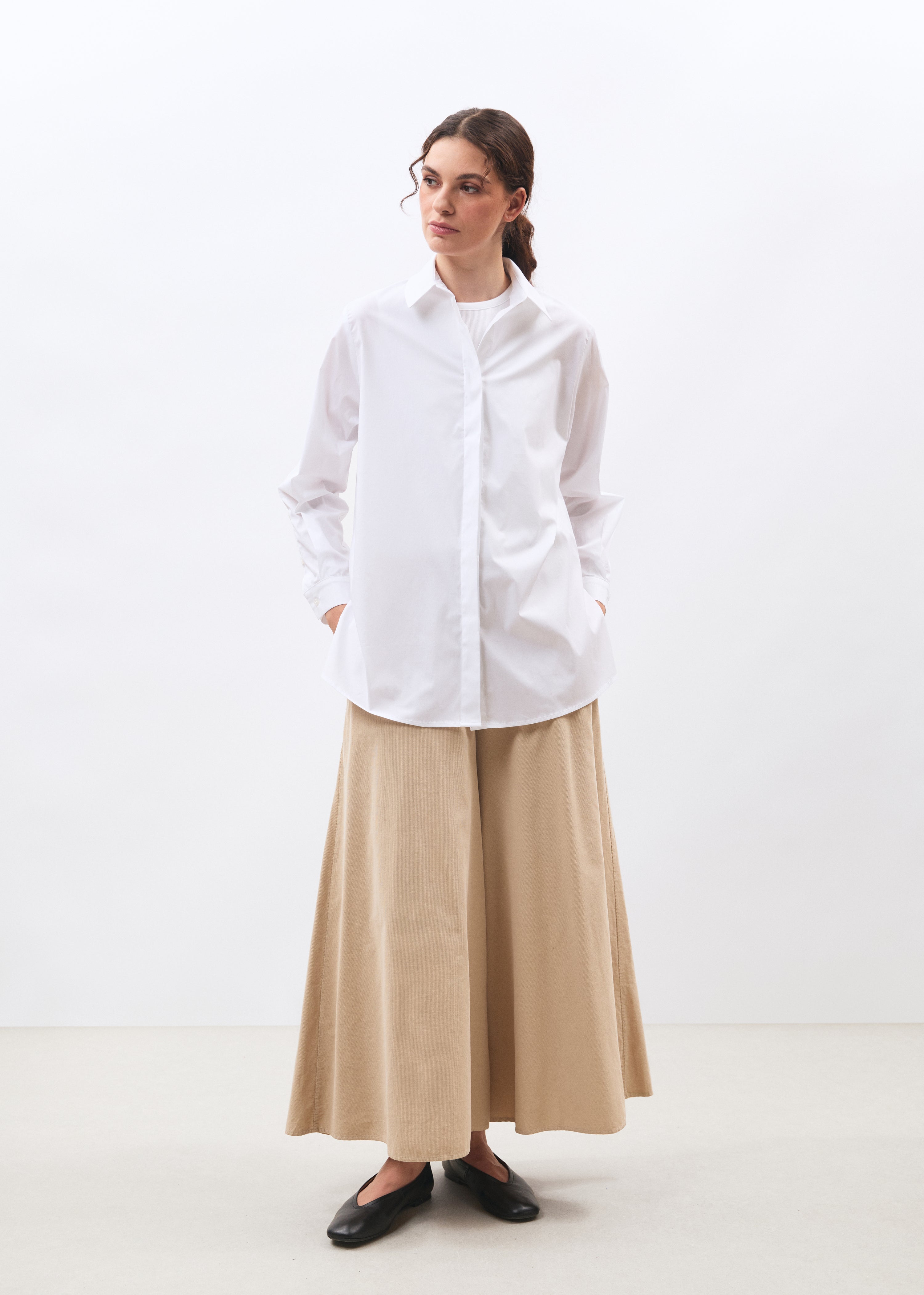 Chemise manches longues en popeline de coton, HUMILITY
