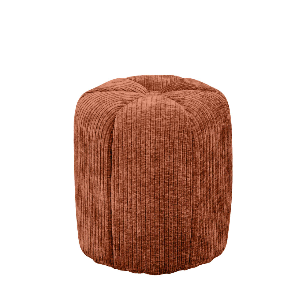 Pouf rond en velours côtelé 38cm- FLOWER, DRAWER