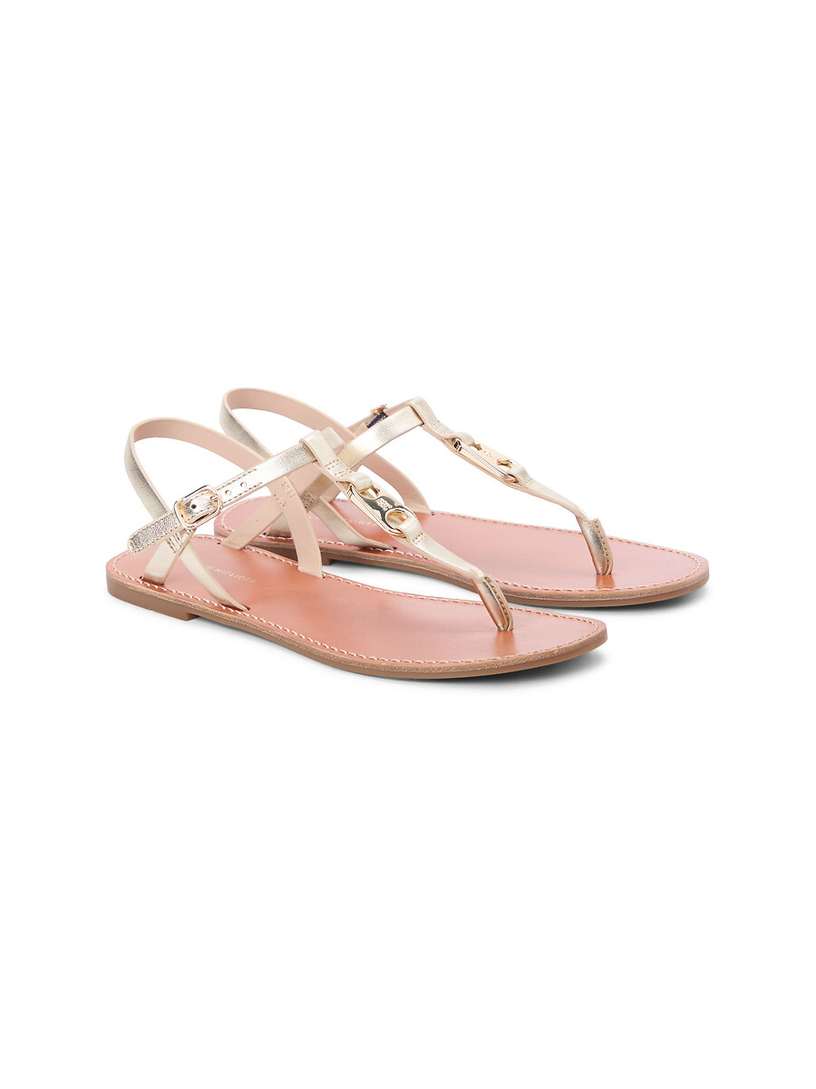 Sandales tongs plates en cuir, TOMMY HILFIGER