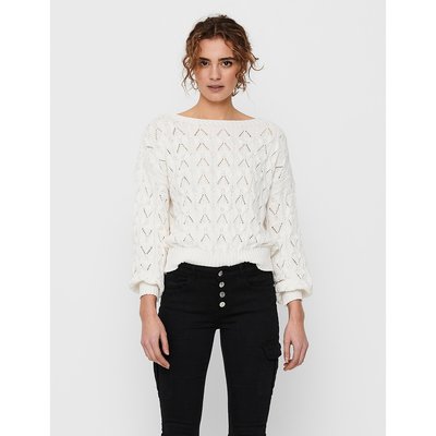 Cotton Mix Jumper in Openwork Knit ONLY