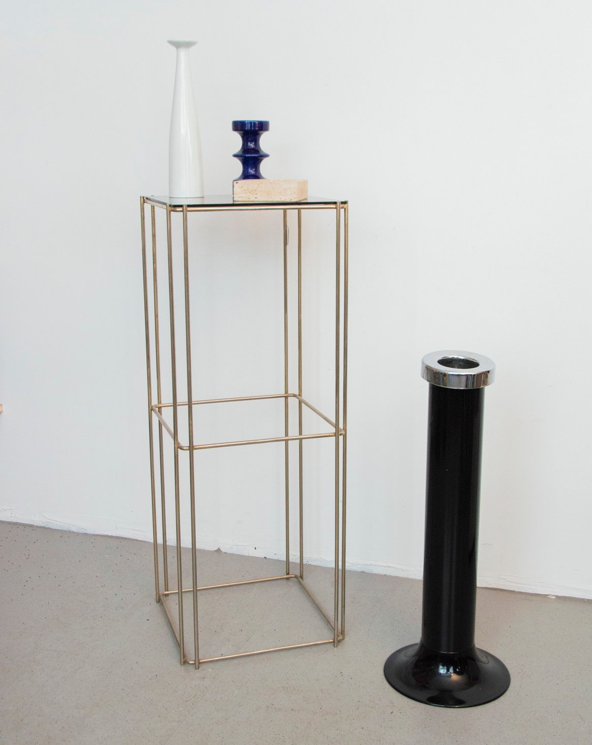 Table d'appoint en verre et métal Hanna N°1260 - Bon état, DEBONGOUT