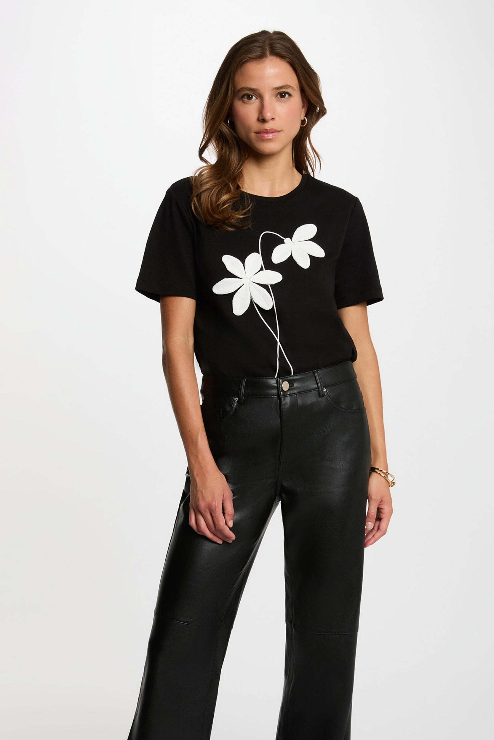 T-shirt droit col rond, MORGAN