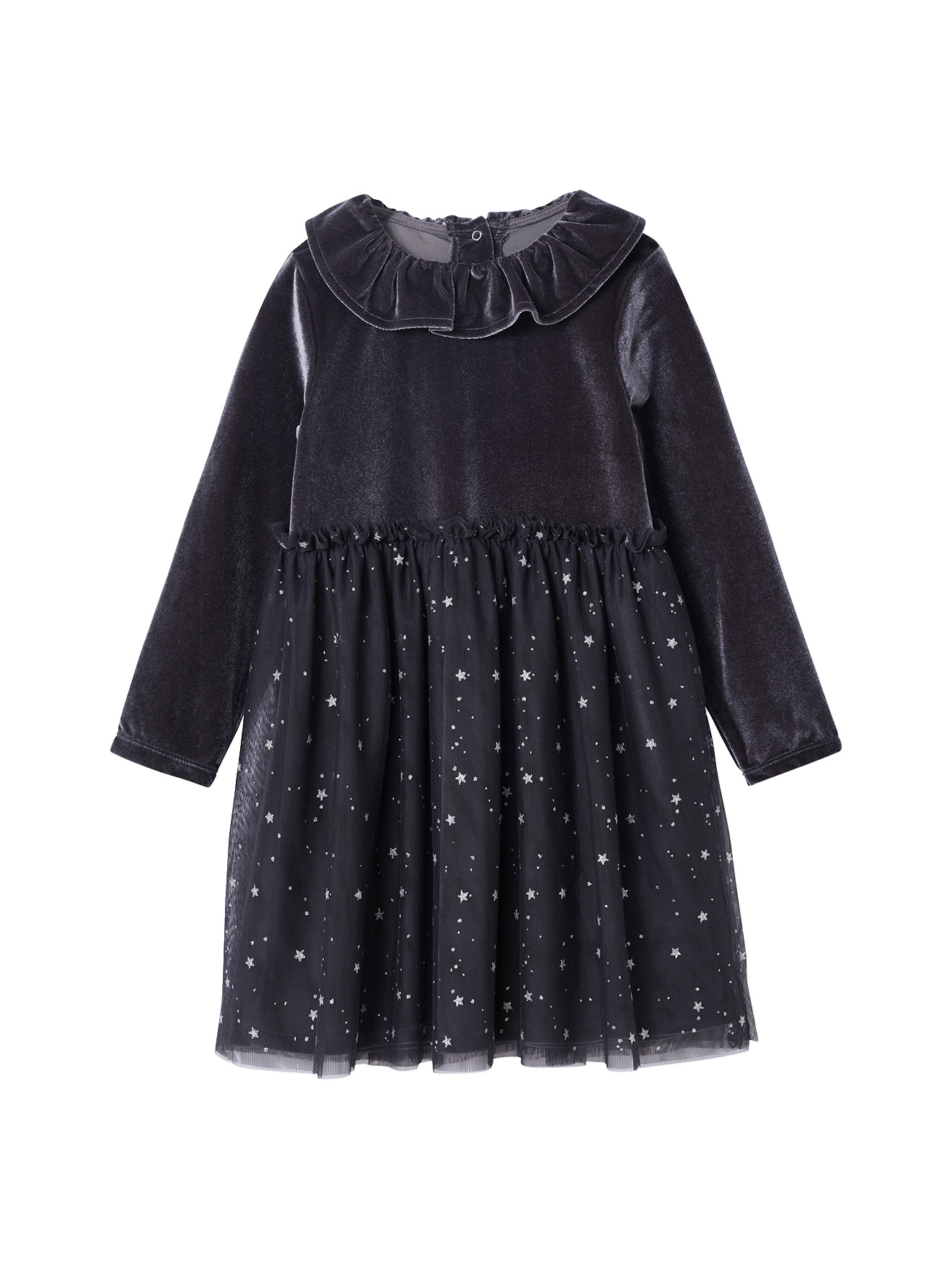 Robe noël velours tulle étoilé, VERTBAUDET