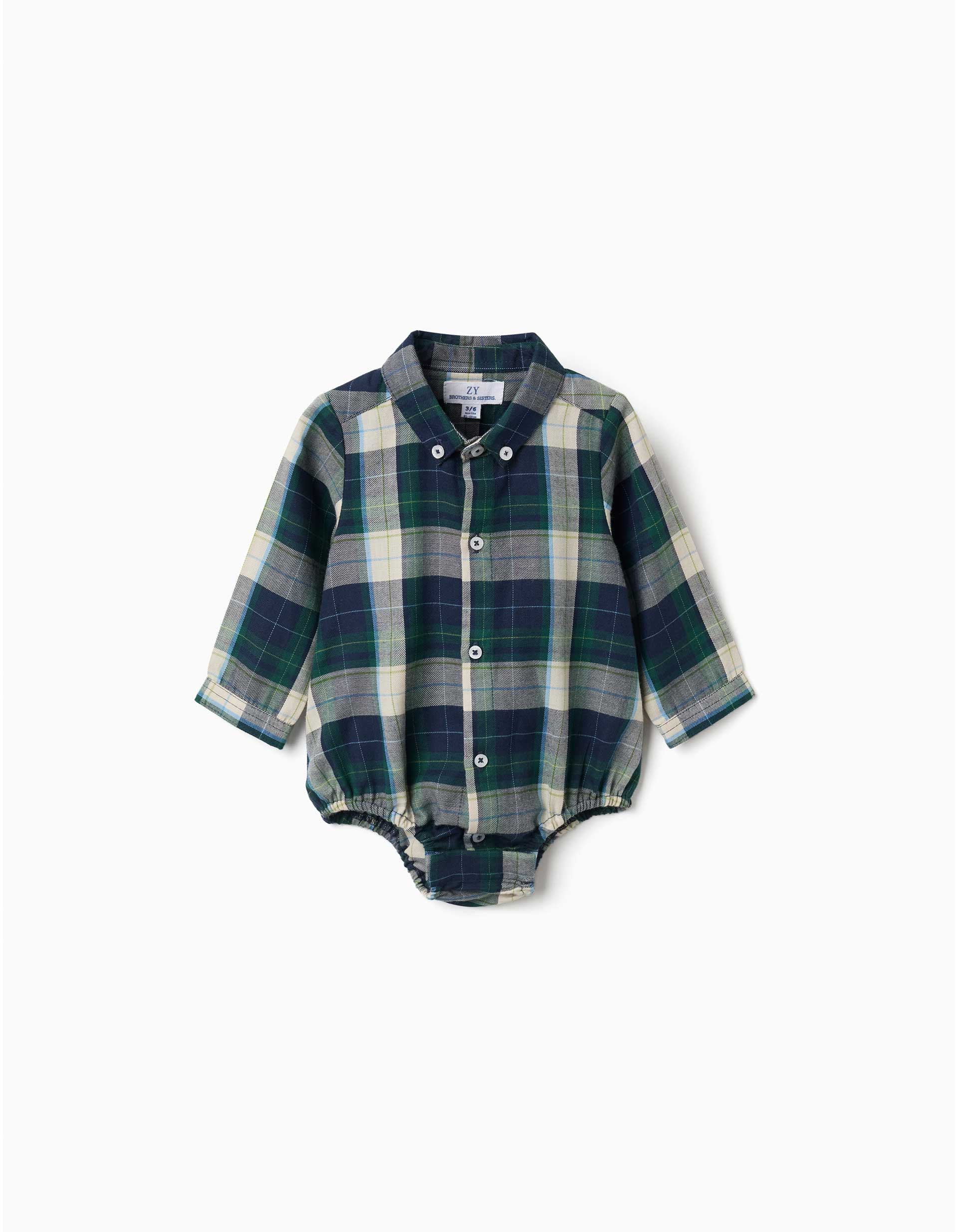 Body-chemise en coton à carreaux B&S, ZIPPY